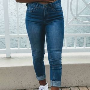 Mid wash denim jeans